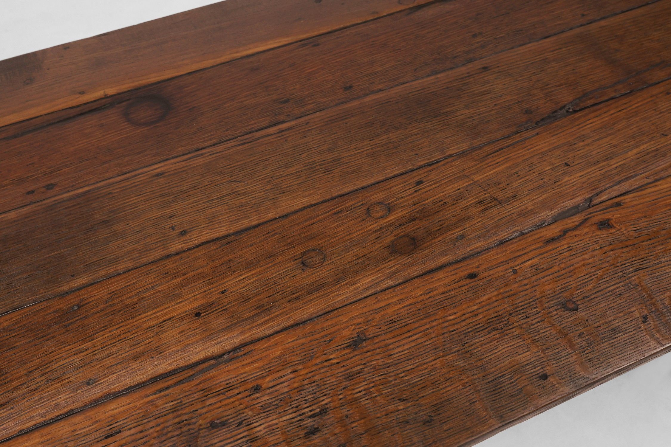 Rustic farmhouse table in oak wood, France ca. 1850thumbnail